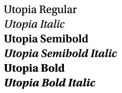 Utopia font family