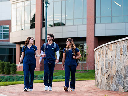Nursing students on Endicott campus
