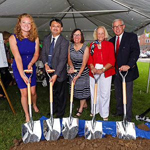 Groundbreaking ceremony with members of the Endicott community