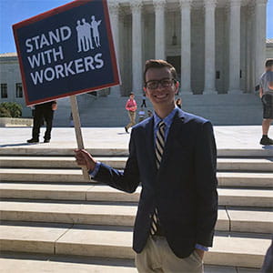Garrett Puckett '18 at the Supreme Court in Washington