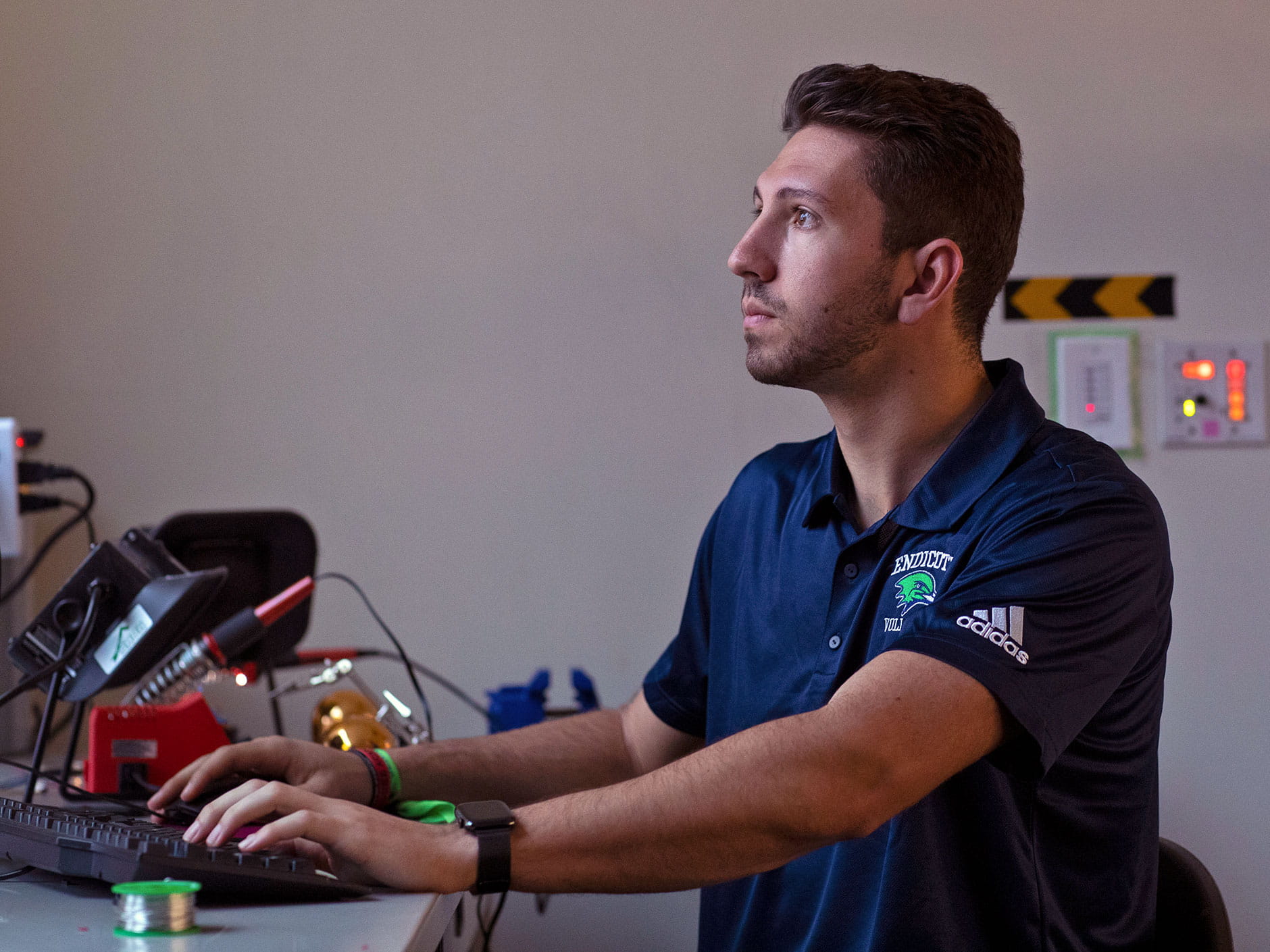 Seth Braquet working in a science lab