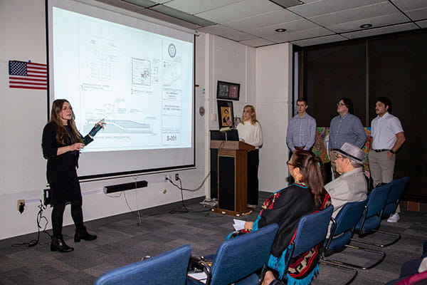 Endicott College students presented a year-long project titled “Living with Water, Sustainability and Resiliency in Lawrence, MA,” which won Best Overall and the Case Study Award. 