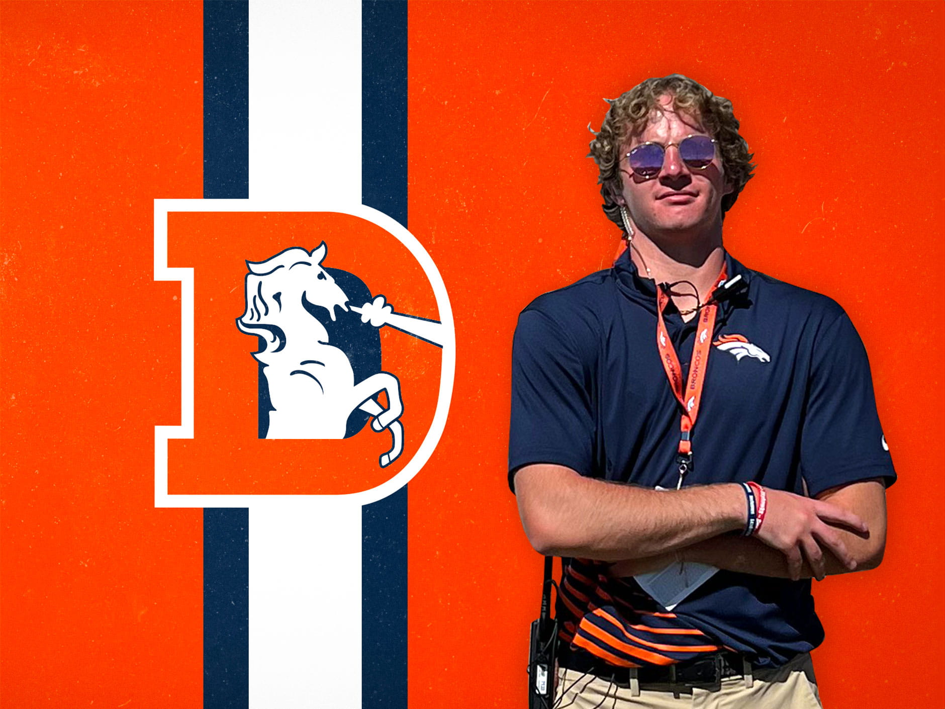 Brandon Basile ’24 is working behind the scenes with the Denver Broncos, supporting event and game day management for the team.