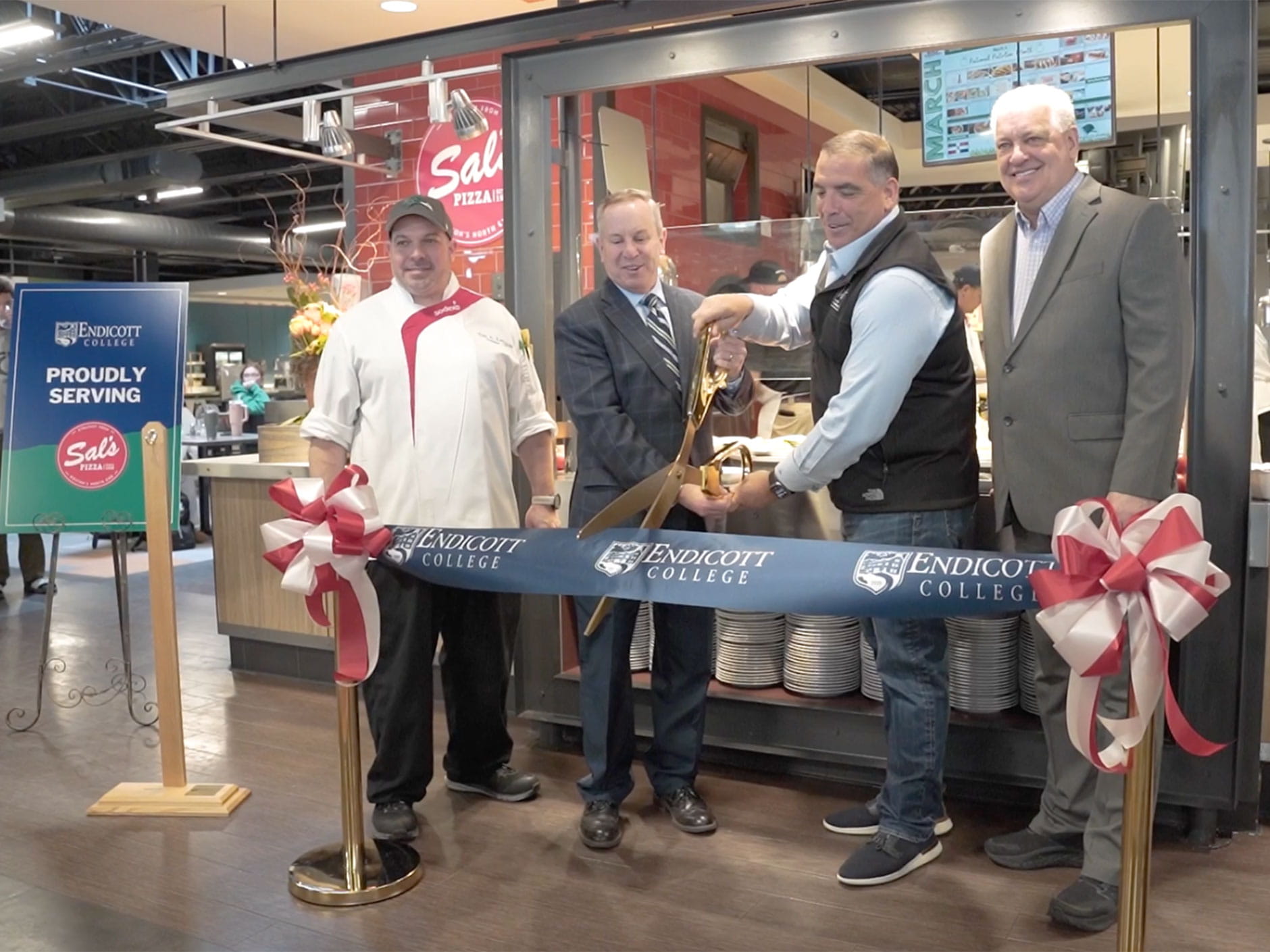 Sal's Pizza ribbon cutting