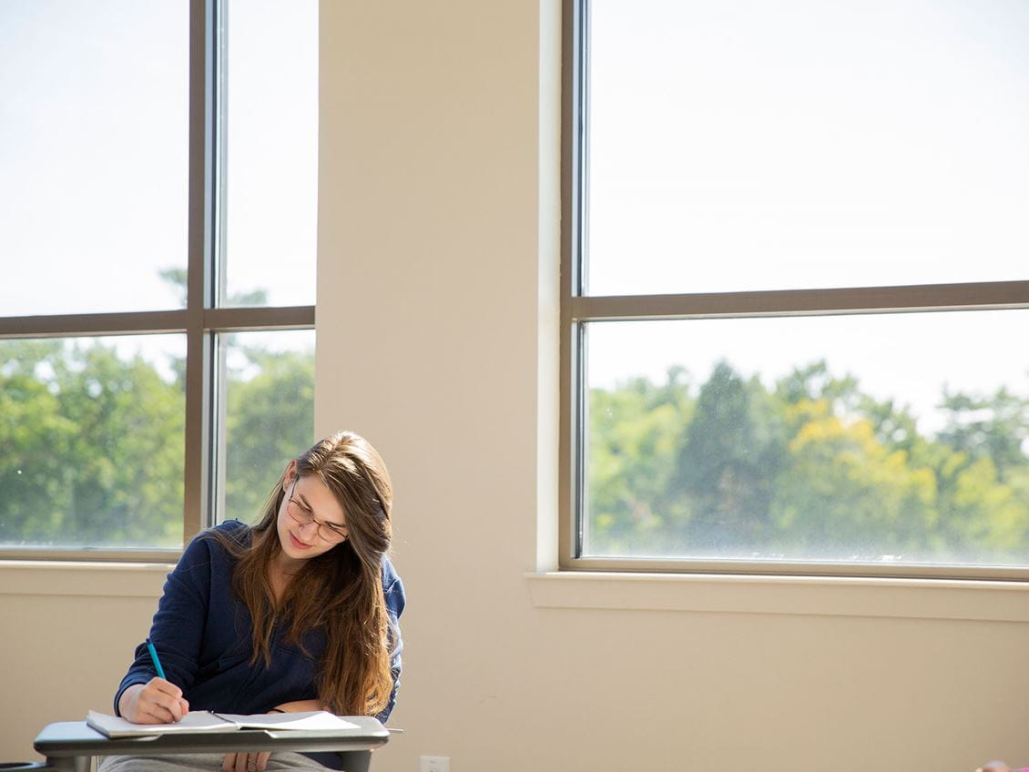 Student studying