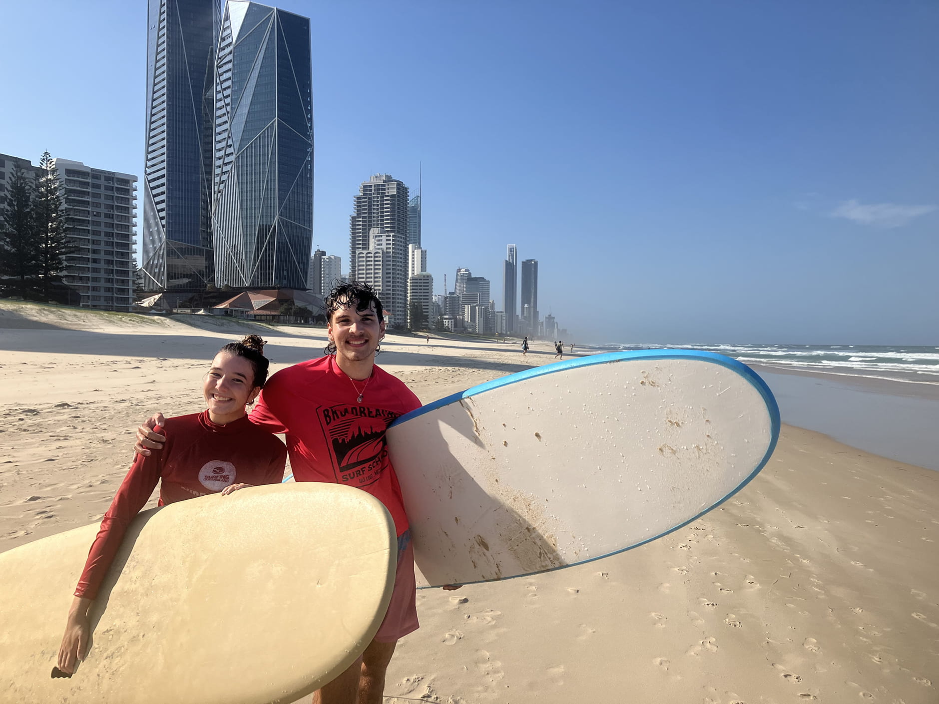 Students with surfboards