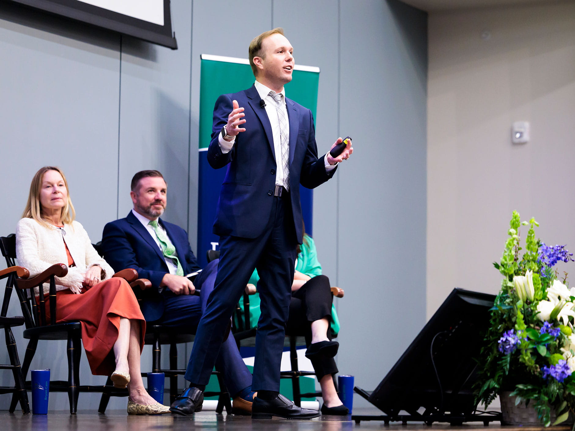 An Endicott College town hall emphasized stability, transparency, and shared goals amid a challenging higher education environment and leadership changes. 