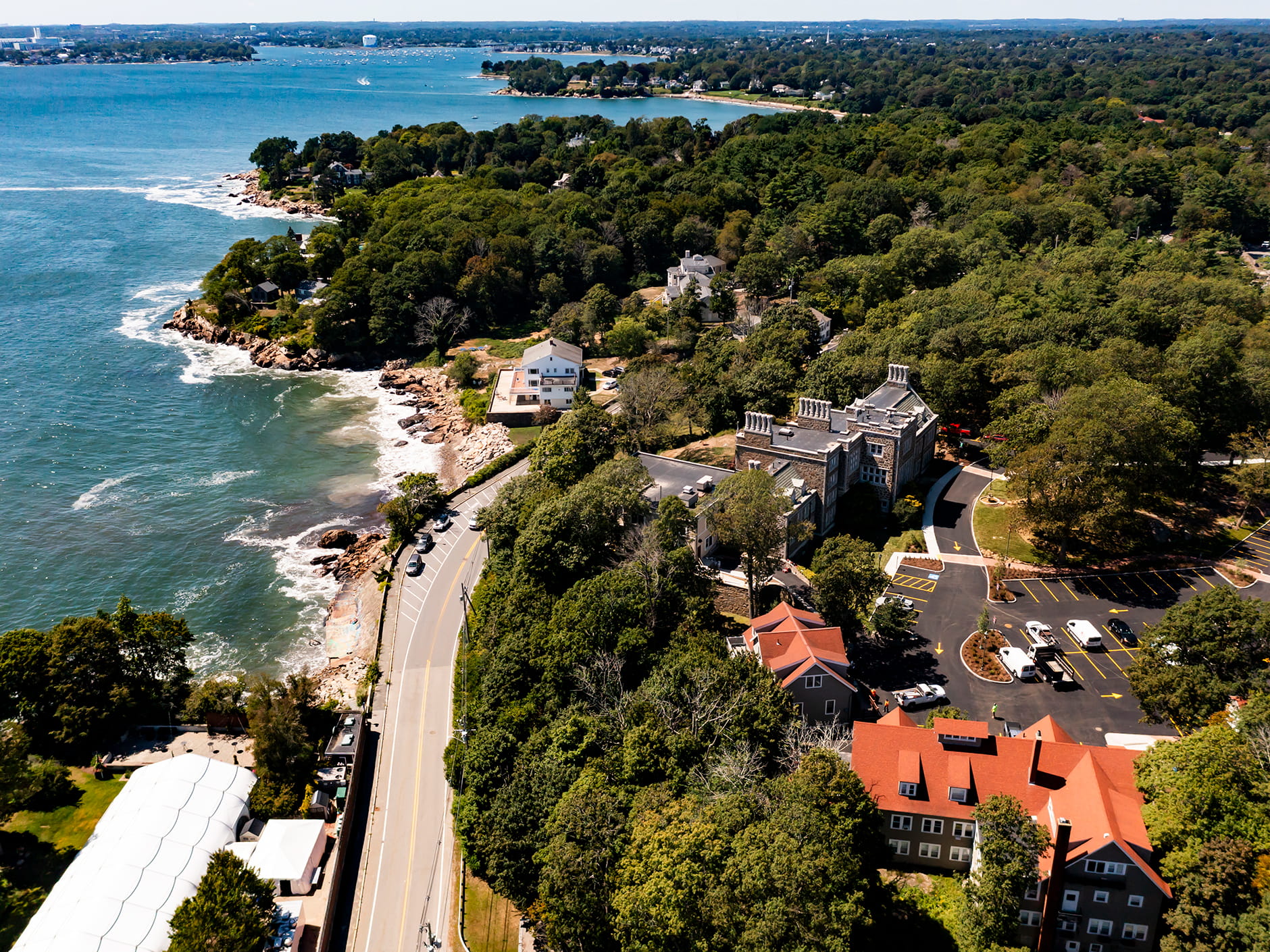 Aerial view of Endicott College campus