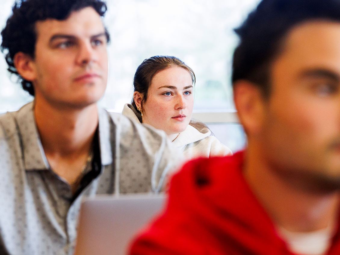 Students in a business classroom.