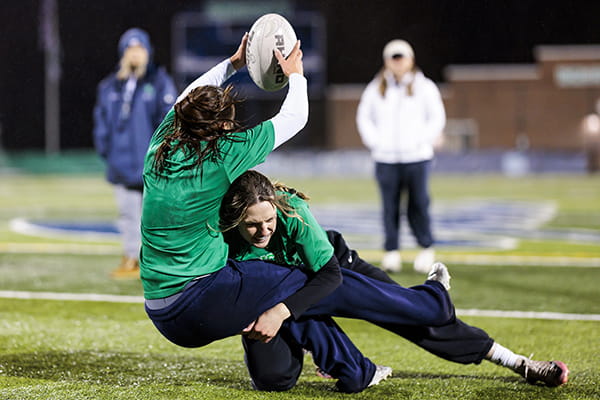 Rugby players on the field