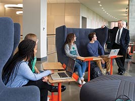 students meeting with president