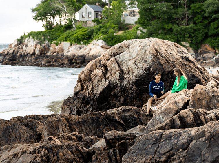 Students at the beach