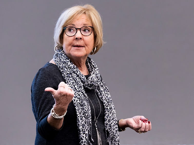 Professor teaching a class