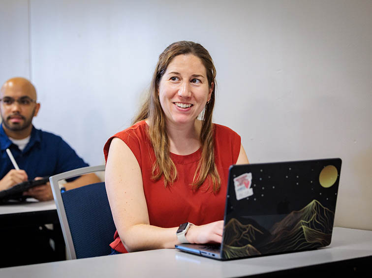 Graduate students in class