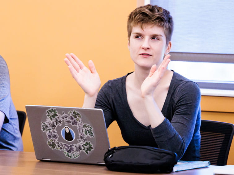 Student in the classroom