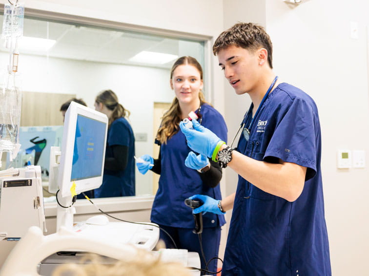 Students in the nursing lab