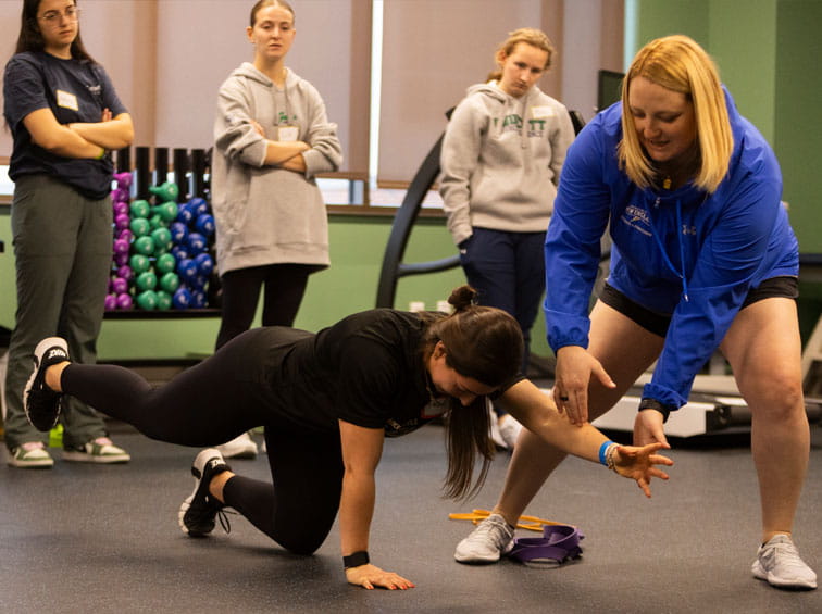 Students learning sport science