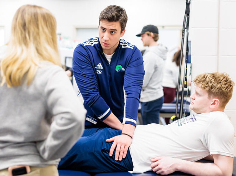 Student learning physical therapy