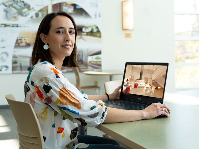 Student with a laptop