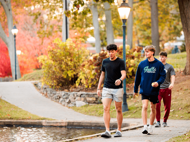 Students walking on campus