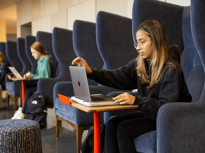 Students working on laptops