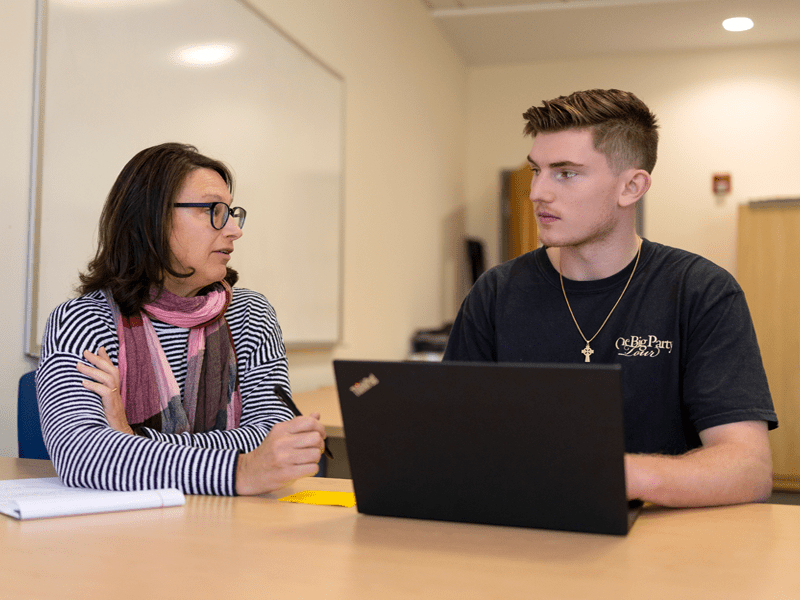 Student with professor