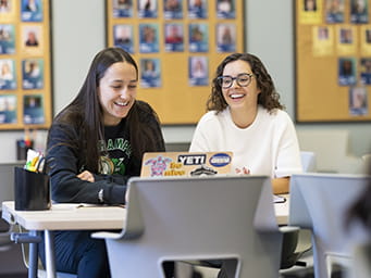 Endicott College student in the classroom