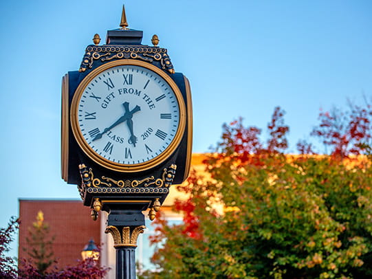 Endicott College campus clock 