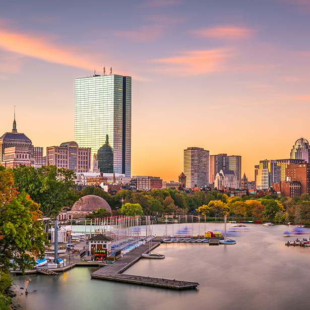 Scenic view of Boston skyline