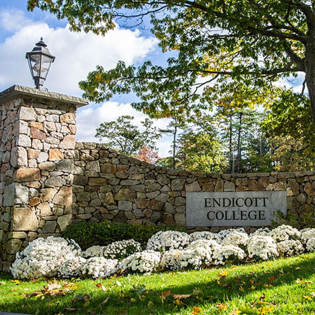 Endicott College entrance sign
