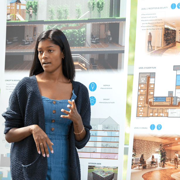 Student presenting in class